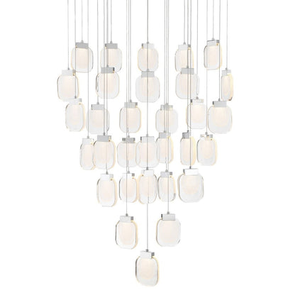 Eurofase Lighting Paget 39" Wide 3000K LED Round 31-Light Pendant Light with Piastra Glass Shades