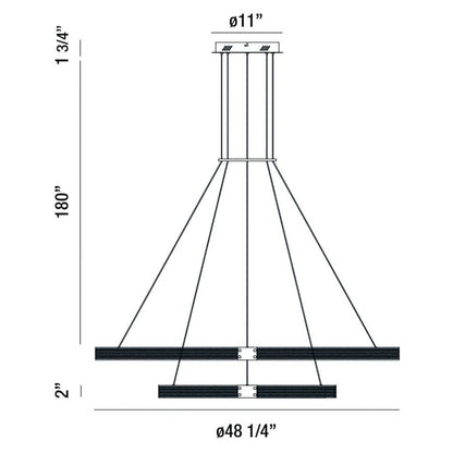 Eurofase Lighting Admiral 4 Light 48" Wide LED Ring Chandelier - 2 Tiers