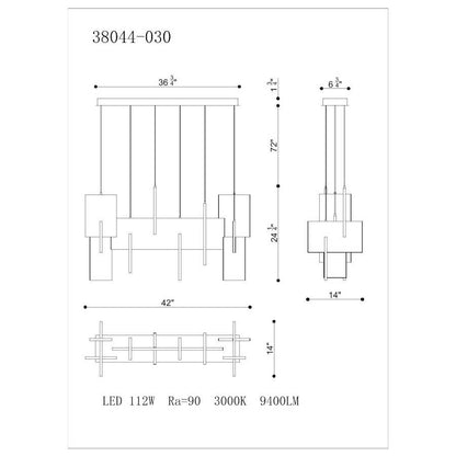 Eurofase Lighting Coburg 42" Wide LED Linear Chandelier