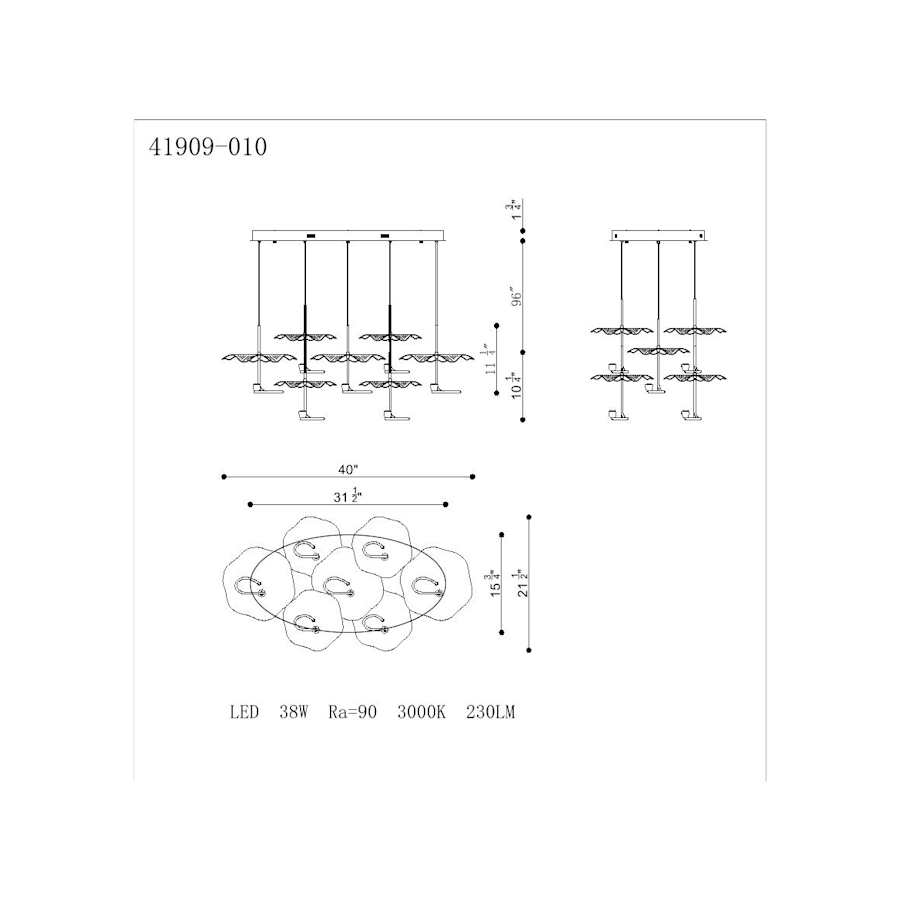 Eurofase Lighting Lagatto 9 Light 24" Wide LED Suspension Multi Light Pendant