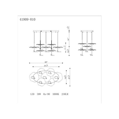 Eurofase Lighting Lagatto 9 Light 24" Wide LED Suspension Multi Light Pendant