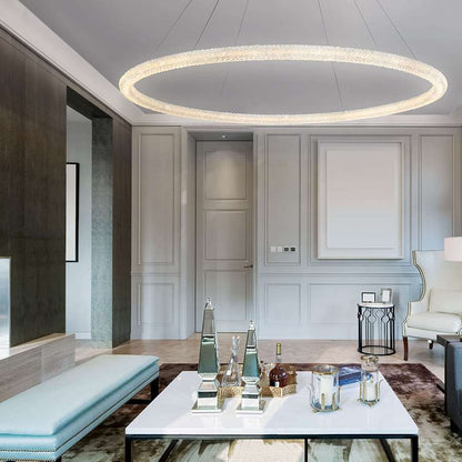 Eurofase Lighting Sassi 60" Wide LED Crystal Ring Chandelier