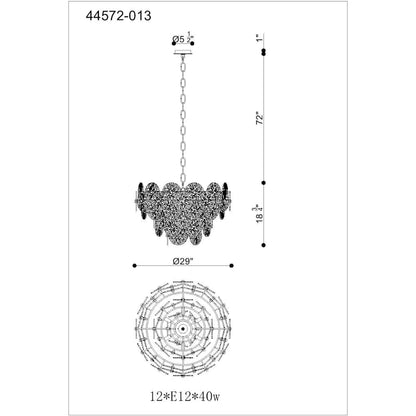 Eurofase Lighting Sue-Anne 12 Light 30" Wide Abstract Pendant