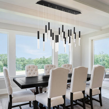 Eurofase Lighting Benicio 18 Light 42" Wide 3000K LED Linear Crystal Pendant