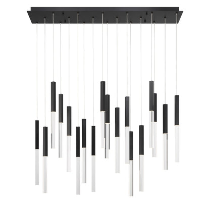 Eurofase Lighting Benicio 18 Light 42" Wide 3000K LED Linear Crystal Pendant