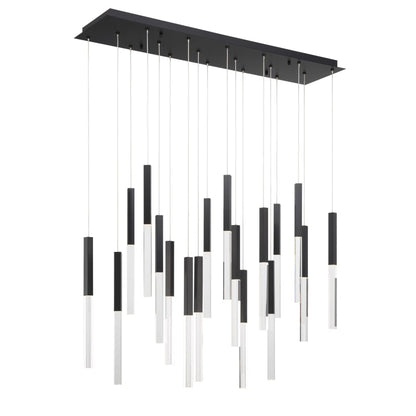 Eurofase Lighting Benicio 18 Light 42" Wide 3000K LED Linear Crystal Pendant