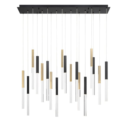 Eurofase Lighting Benicio 18 Light 42" Wide 3000K LED Linear Crystal Pendant
