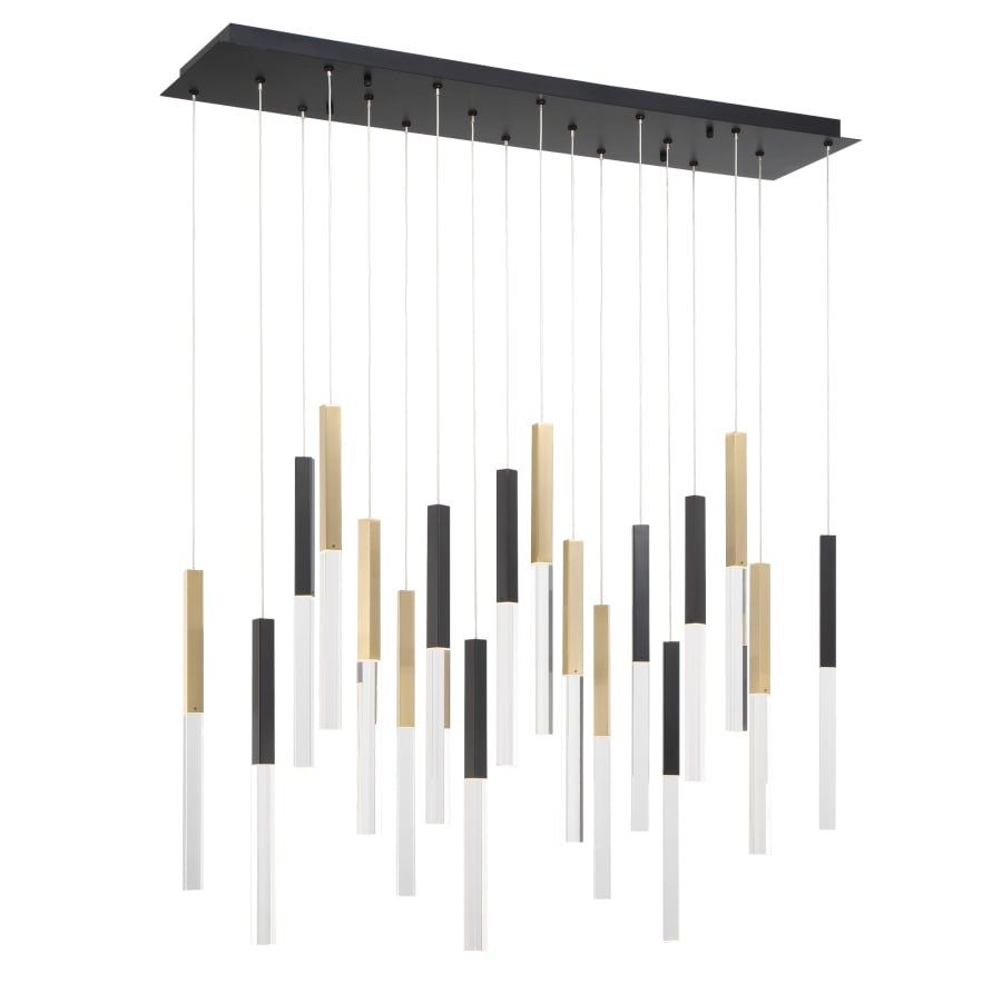 Eurofase Lighting Benicio 18 Light 42" Wide 3000K LED Linear Crystal Pendant
