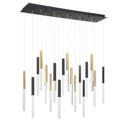 Eurofase Lighting Benicio 18 Light 42" Wide 3000K LED Linear Crystal Pendant