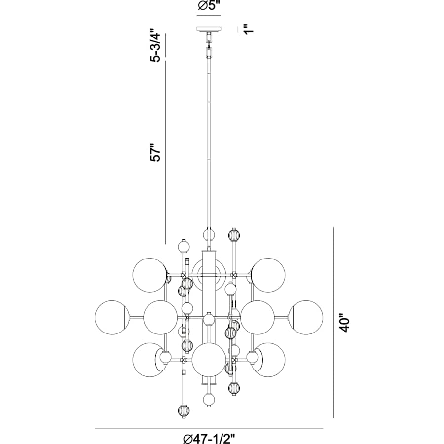 Eurofase Lighting Traiton 12 Light 48" Wide Abstract Chandelier