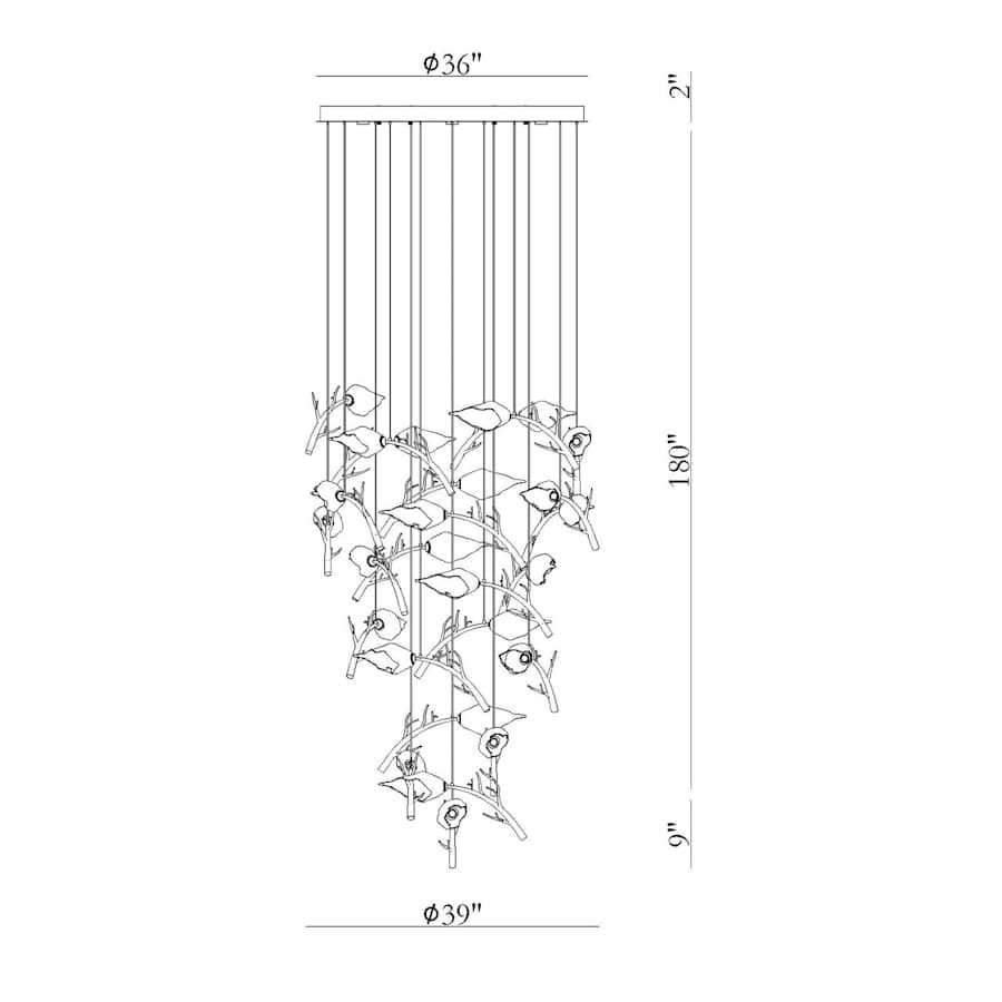 Eurofase Lighting Matera 25 Light 36" Wide LED Abstract Chandelier