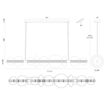 Eurofase Lighting Atomo 12" Wide LED Linear Chandelier