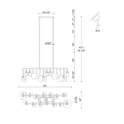 Eurofase Lighting Cornice 60" Wide Linear Chandelier
