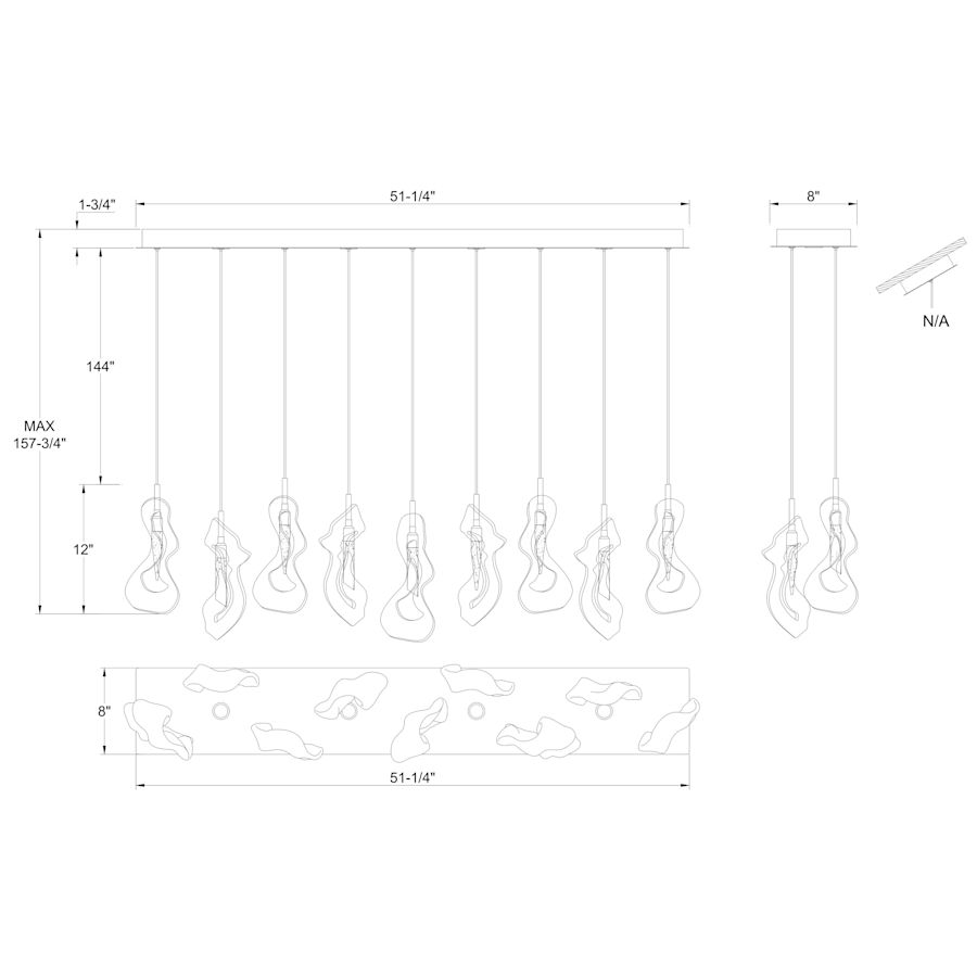 Eurofase Lighting Norah 8" Wide LED Linear Chandelier