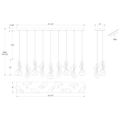 Eurofase Lighting Norah 8" Wide LED Linear Chandelier