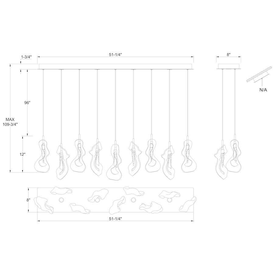 Eurofase Lighting Norah 51" Wide Crystal Linear Chandelier