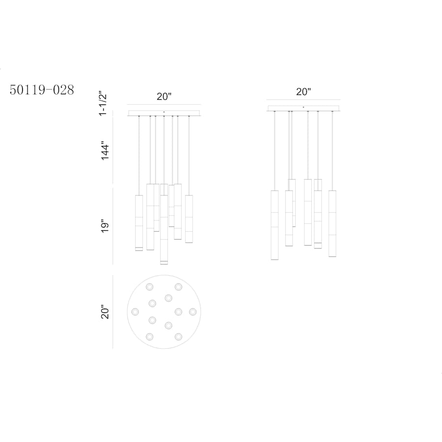 Eurofase Lighting Ronda 11 Light 20" Wide LED Waterfall Chandelier