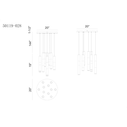 Eurofase Lighting Ronda 11 Light 20" Wide LED Waterfall Chandelier