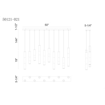 Eurofase Lighting Ronda 10 Light 50" Wide LED Linear Chandelier