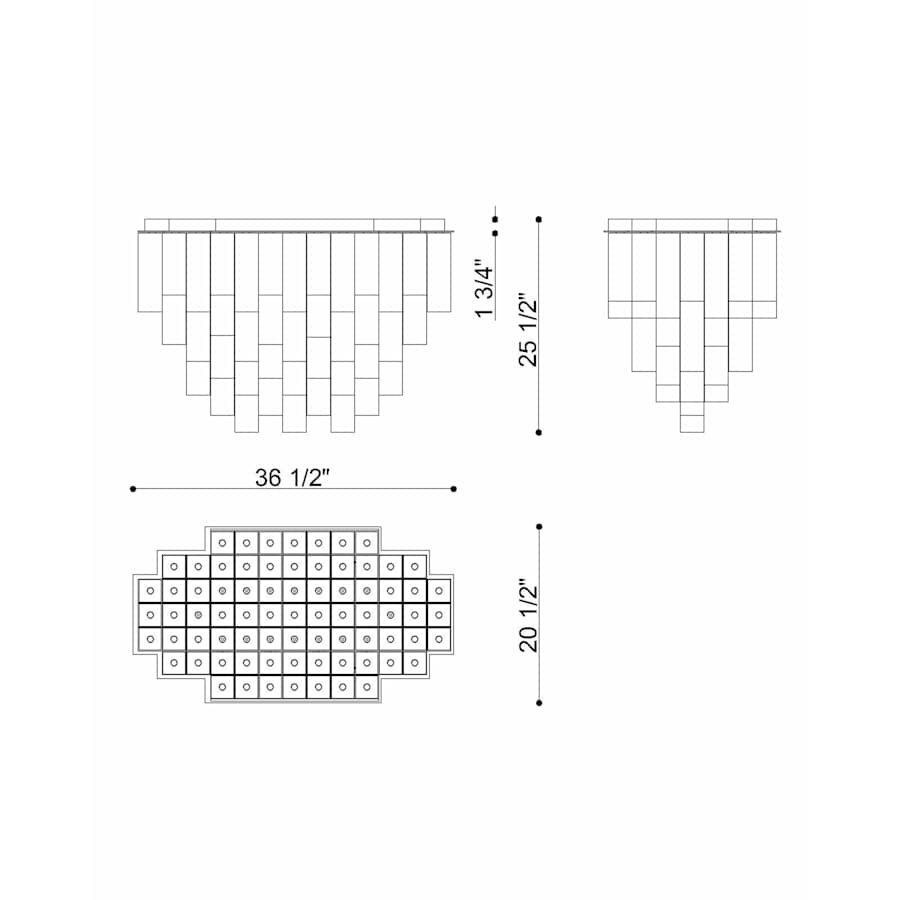 Eurofase Lighting Altesa 23 Light 37" Wide Flush Mount Ceiling Fixture