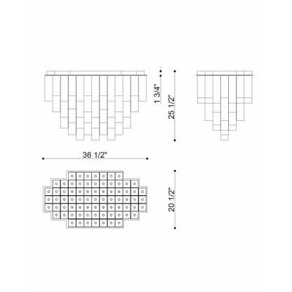 Eurofase Lighting Altesa 23 Light 37" Wide Flush Mount Ceiling Fixture