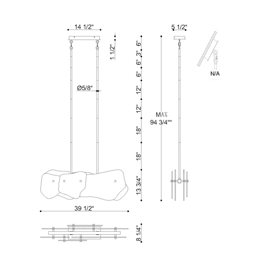 Eurofase Lighting Grotto 8" Wide LED Linear Chandelier
