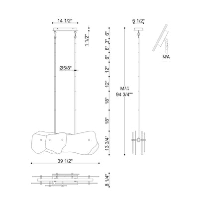 Eurofase Lighting Grotto 8" Wide LED Linear Chandelier