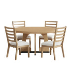 extendable round dining table featuring removable middle leaf for flexible seating arrangements