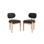 fabric dining chair pair featuring foam cushioned seating and compact modern structure