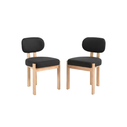 fabric dining chair pair featuring foam cushioned seating and compact modern structure