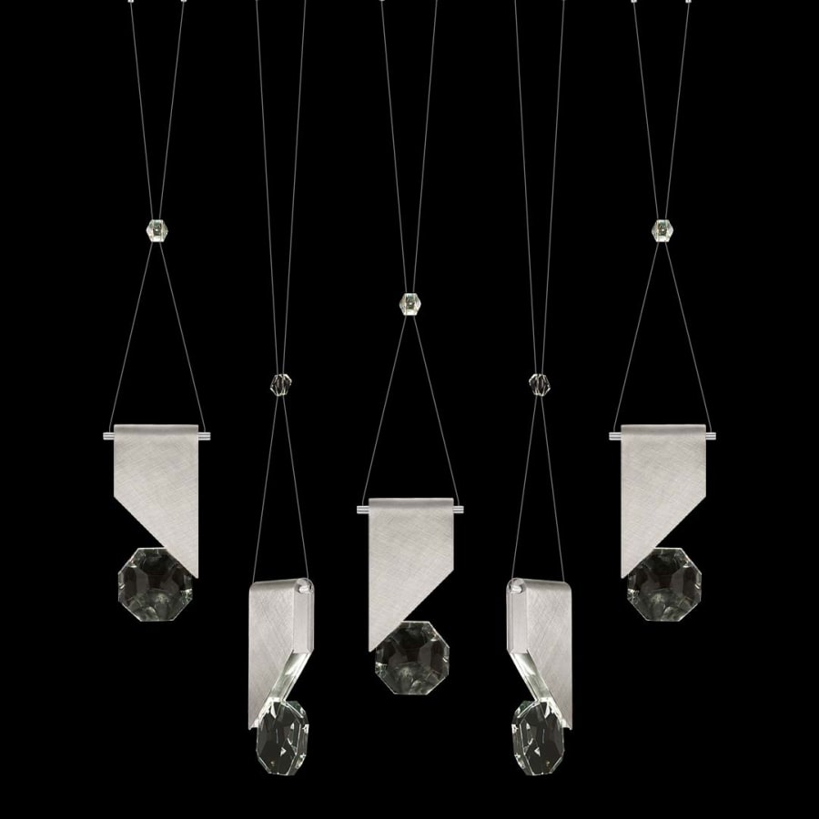Fine Art Handcrafted Lighting ARIA 10 Light 43" Wide Integrated LED Crystal Linear Pendant with Shades