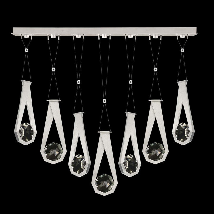 Fine Art Handcrafted Lighting ARIA 14 Light 60" Wide Integrated LED Crystal Linear Pendant