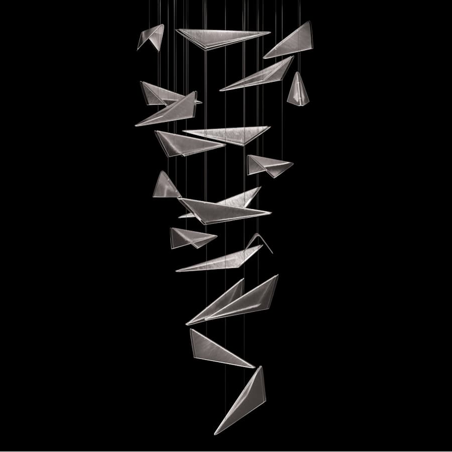 Fine Art Handcrafted Lighting Volo 8 Light 36" Wide x 52" Tall LED Abstract Multi Light Pendant
