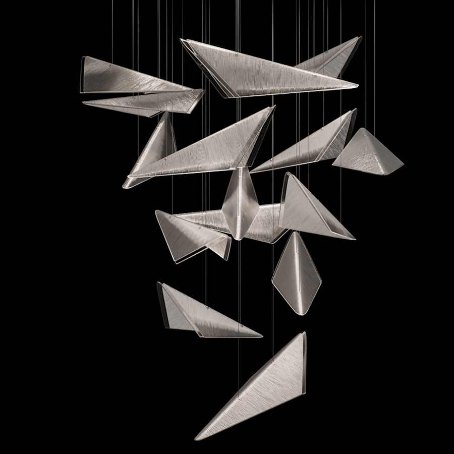 Fine Art Handcrafted Lighting Volo 8 Light 36" Wide x 34" Tall LED Abstract Multi Light Pendant