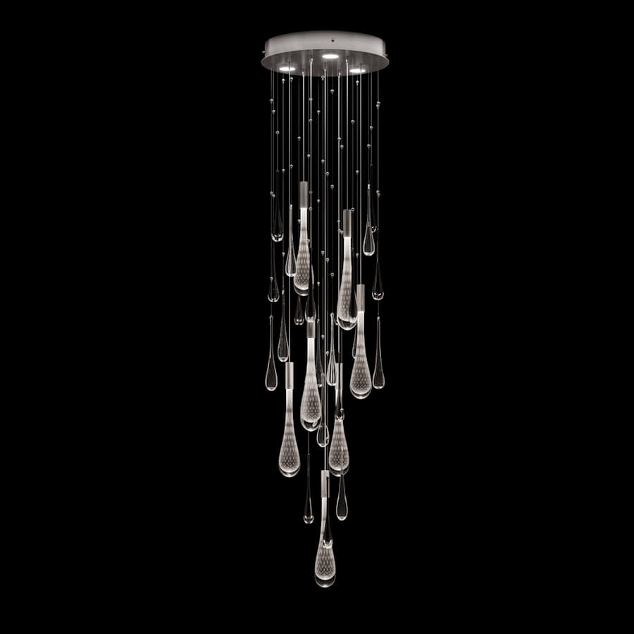 Fine Art Handcrafted Lighting Rain 10 Light 18" Wide LED Suspension Multi Light Pendant