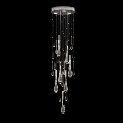 Fine Art Handcrafted Lighting Rain 10 Light 18" Wide LED Suspension Multi Light Pendant