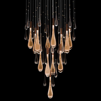 Fine Art Handcrafted Lighting Rain 21 Light 32" Wide LED Suspension Multi Light Pendant