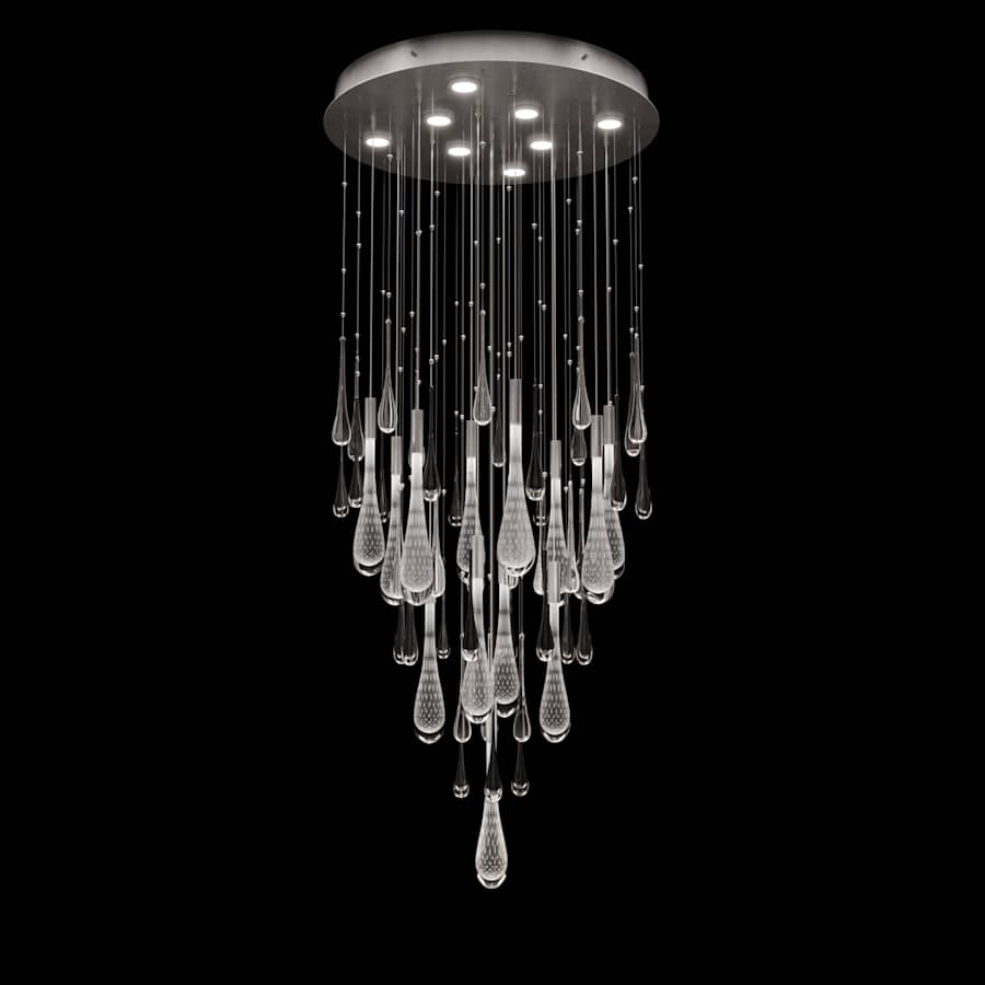 Fine Art Handcrafted Lighting Rain 21 Light 32" Wide LED Suspension Multi Light Pendant