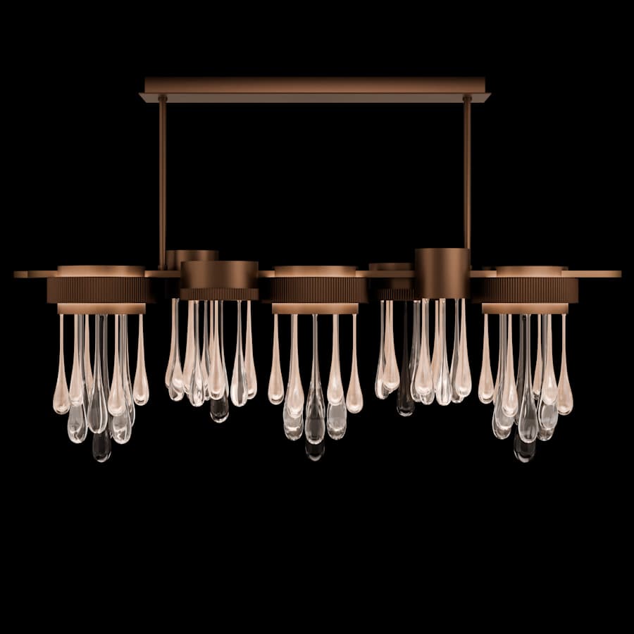 Fine Art Handcrafted Lighting Rain 56" Wide LED Linear Pendant