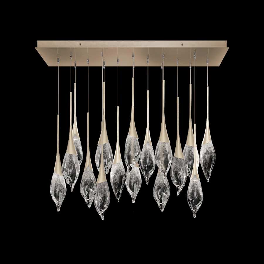 Fine Art Handcrafted Lighting Mayu 54" Wide LED 16 Light Linear Pendant