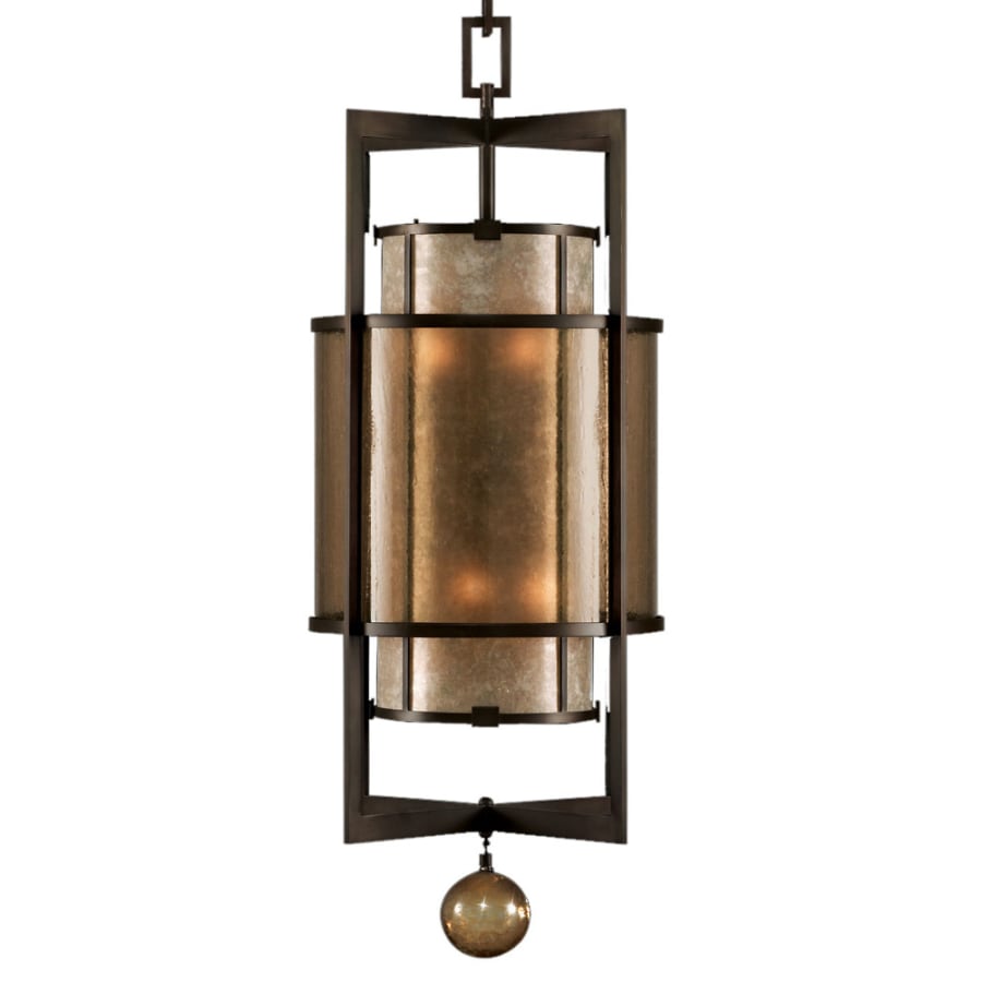 Fine Art Handcrafted Lighting Singapore Moderne 18" Diameter Six-Light Foyer Pendant with Mica and Glass Diffuser Panels