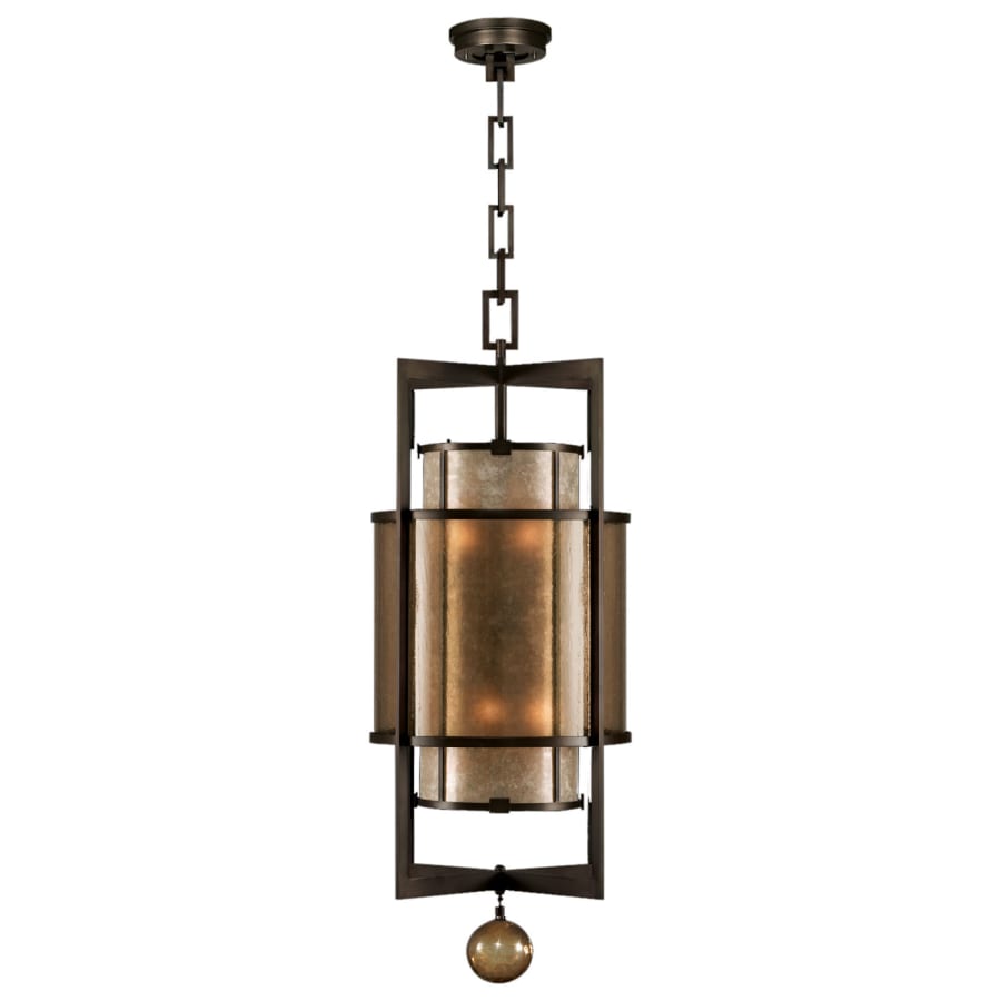 Fine Art Handcrafted Lighting Singapore Moderne 18" Diameter Six-Light Foyer Pendant with Mica and Glass Diffuser Panels