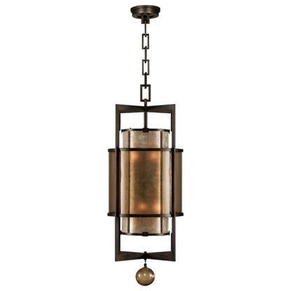 Fine Art Handcrafted Lighting Singapore Moderne 18" Diameter Six-Light Foyer Pendant with Mica and Glass Diffuser Panels