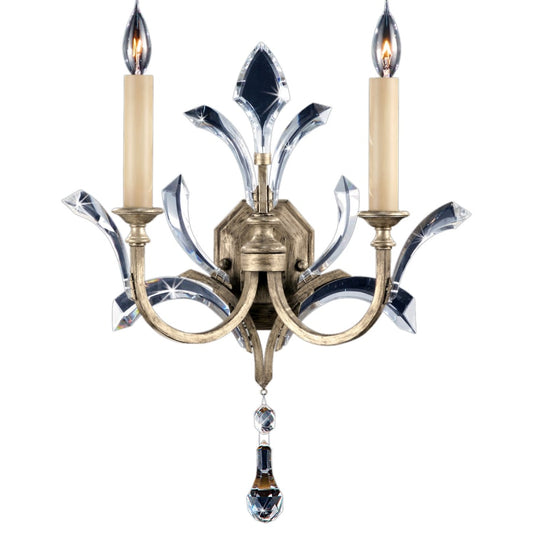 Fine Art Handcrafted Lighting Beveled Arcs Two-Light Beveled Crystal Wall Sconce