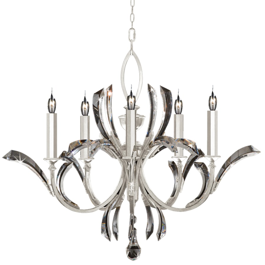 Fine Art Handcrafted Lighting Beveled Arcs 5 Light 36" Wide Crystal Chandelier