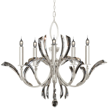 Fine Art Handcrafted Lighting Beveled Arcs 5 Light 36" Wide Crystal Chandelier