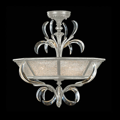Fine Art Handcrafted Lighting Beveled Arcs 3 Light 26" Wide Semi-Flush Ceiling Fixture