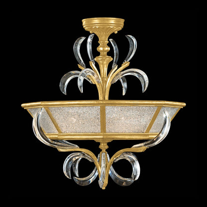 Fine Art Handcrafted Lighting Beveled Arcs 3 Light 26" Wide Semi-Flush Ceiling Fixture