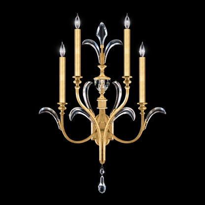 Fine Art Handcrafted Lighting Beveled Arcs 4 Light 36" Tall Wall Sconce