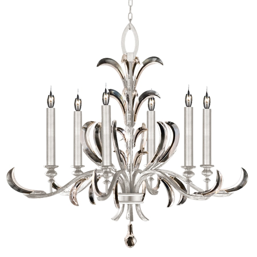 Fine Art Handcrafted Lighting Beveled Arcs 6 Light 37" Wide Crystal Chandelier